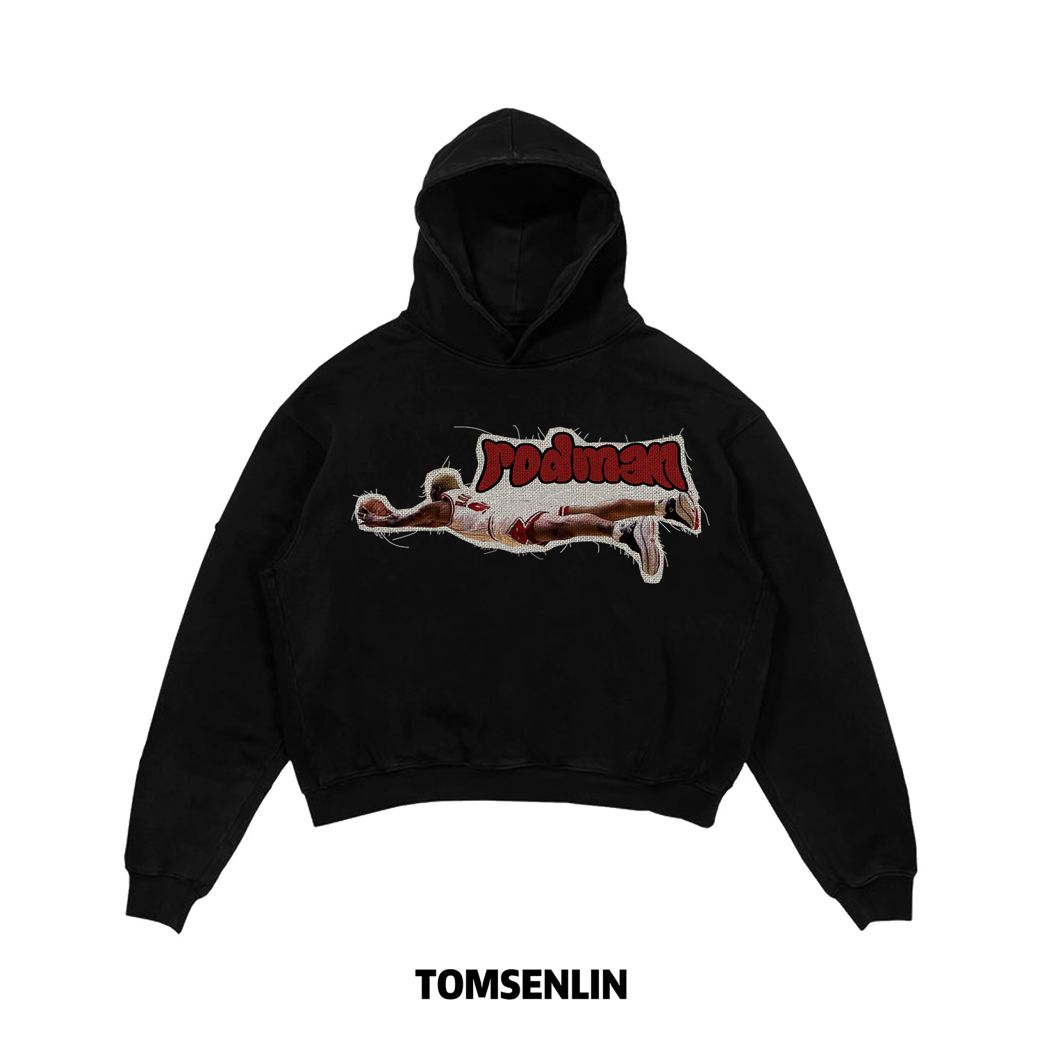 tomsenlin罗德曼救球线毯贴布Remake卫衣短袖长袖蝙蝠袖