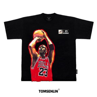 tomsenlin 23FW 迈克尔手工remake贴布限定款宽松长短袖卫衣高街