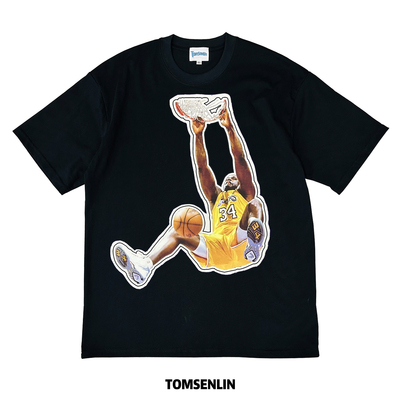 tomsenlin汤森林原创大鲨鱼奥尼尔2K投篮条贴布美式重磅短袖