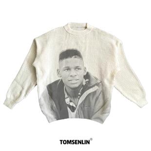 tomsenlin康丽印花直喷雷阿伦Clenafit秋冬慵懒毛衣卫衣长短袖