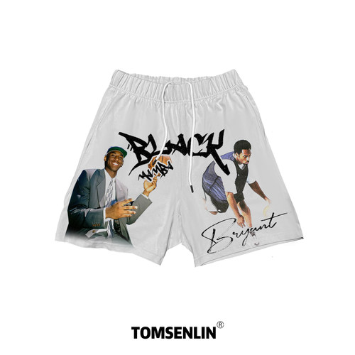 tomsenlinSS美式复古印花系列科比KOBE美式短裤