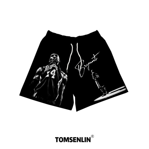 tomsenlin25SS美式科比Kobe印花系列纯棉短裤
