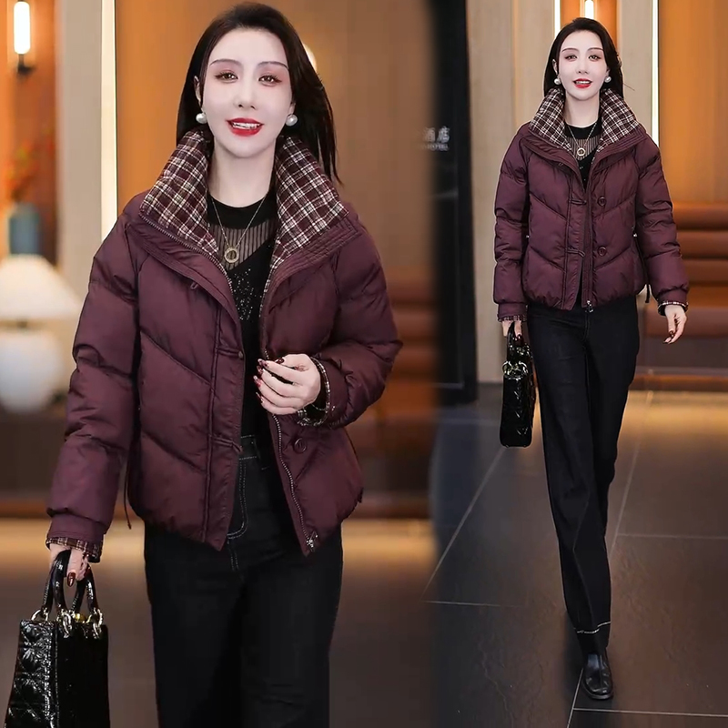 短款羽绒棉服女士2025冬季新款立领面包服棉袄时尚保暖棉衣外套潮