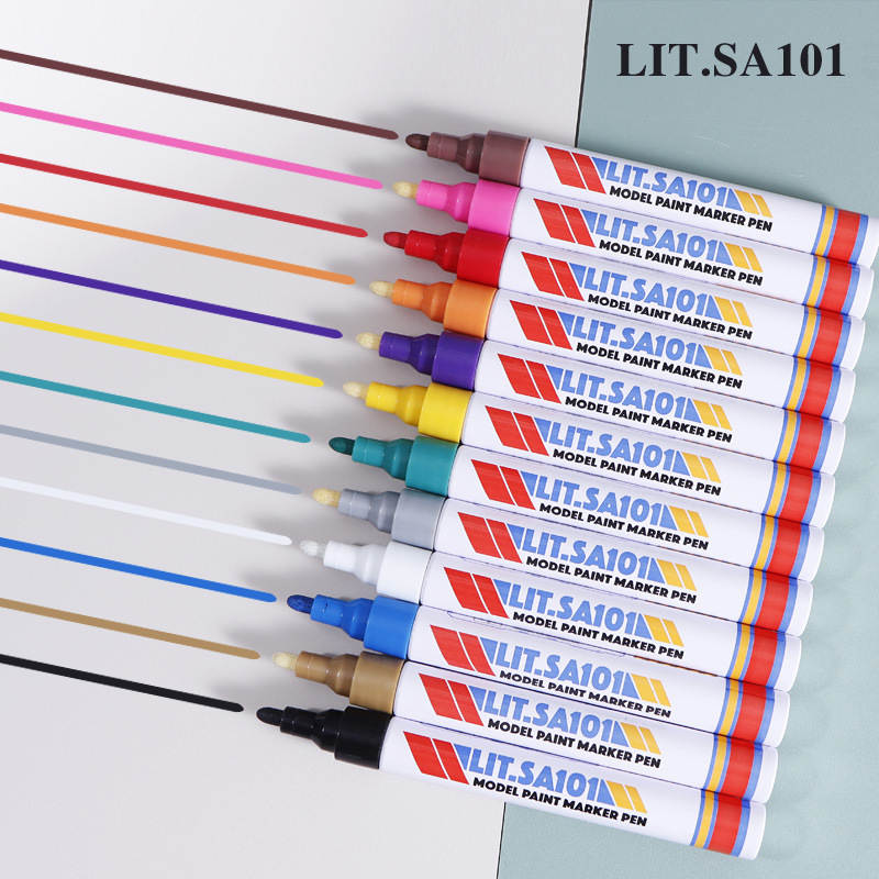 模型补漆笔手办玩具划痕修复涂改油漆笔防水补色马克笔油性记号笔