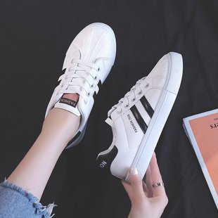 新款 低帮休闲鞋 板鞋 街拍小白鞋 皮面百搭透气厚底 学生鞋 2025春秋季