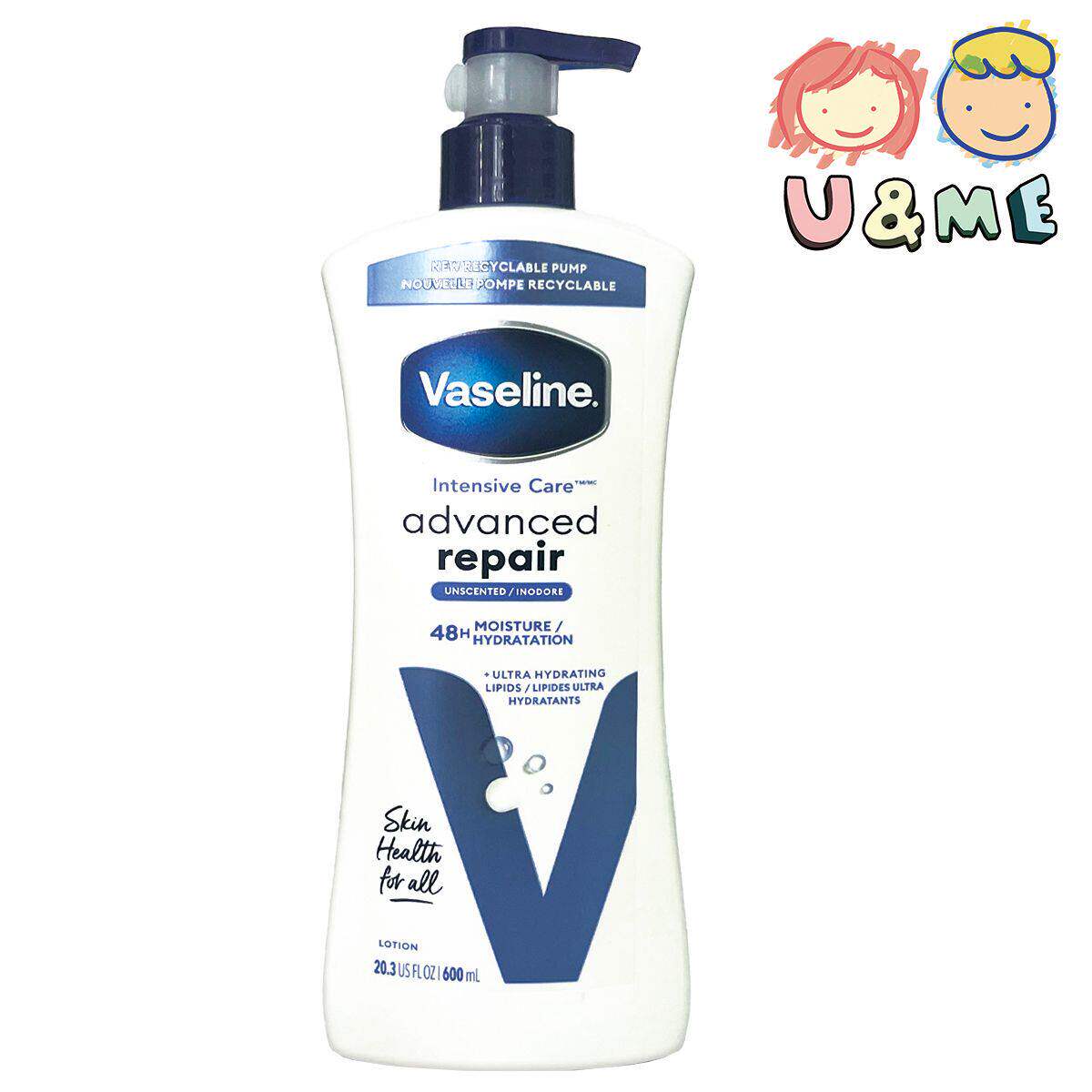 Vaseline进口 无香型强效修护身体乳液600ml强化肌肤屏障舒缓肌肤