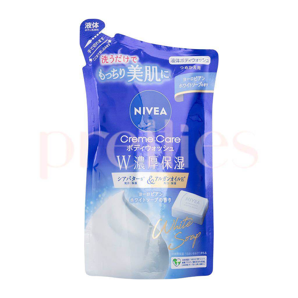 妮维雅 Creme Care牛奶滋润沐浴乳清新欧洲白肥皂香补充包340ml版