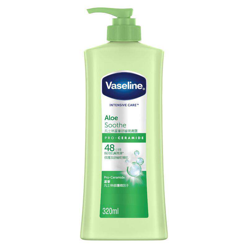 Vaseline 芦荟保湿润肤露320ml绿色清爽质地补充肌肤需养分身体乳