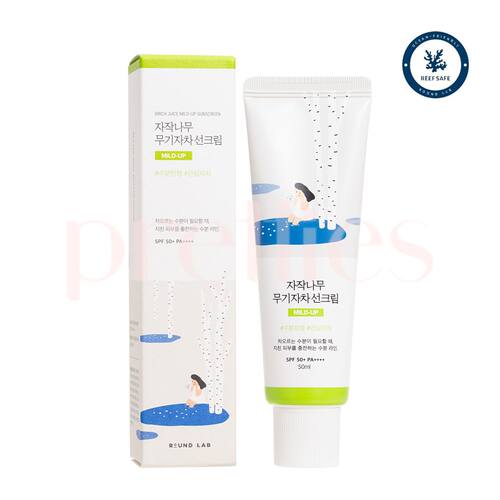 进口ROUND LAB 白桦树物理防晒霜SPF50+PA++++50ml绿纯净天然树液