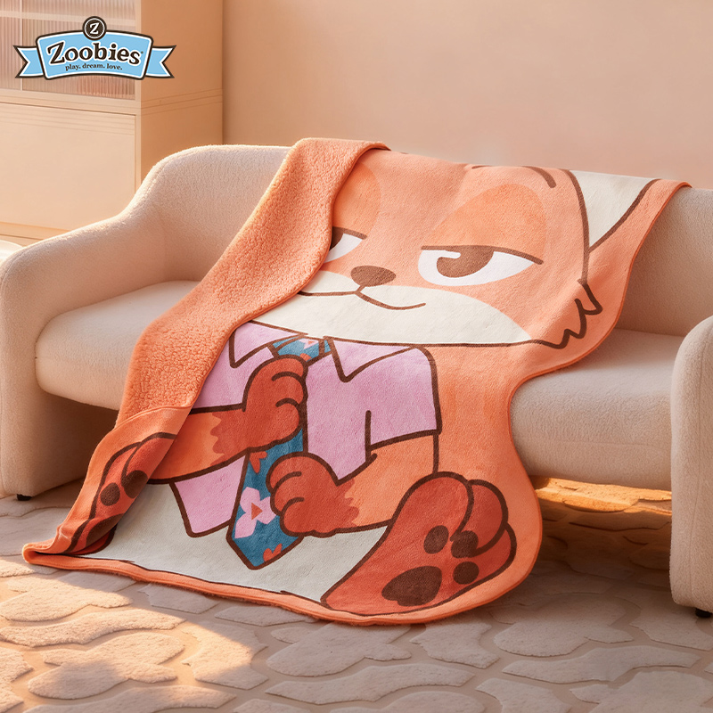 zoobies迪士尼疯狂动物城周边朱迪尼克毛毯子舒适抗静电沙发盖毯