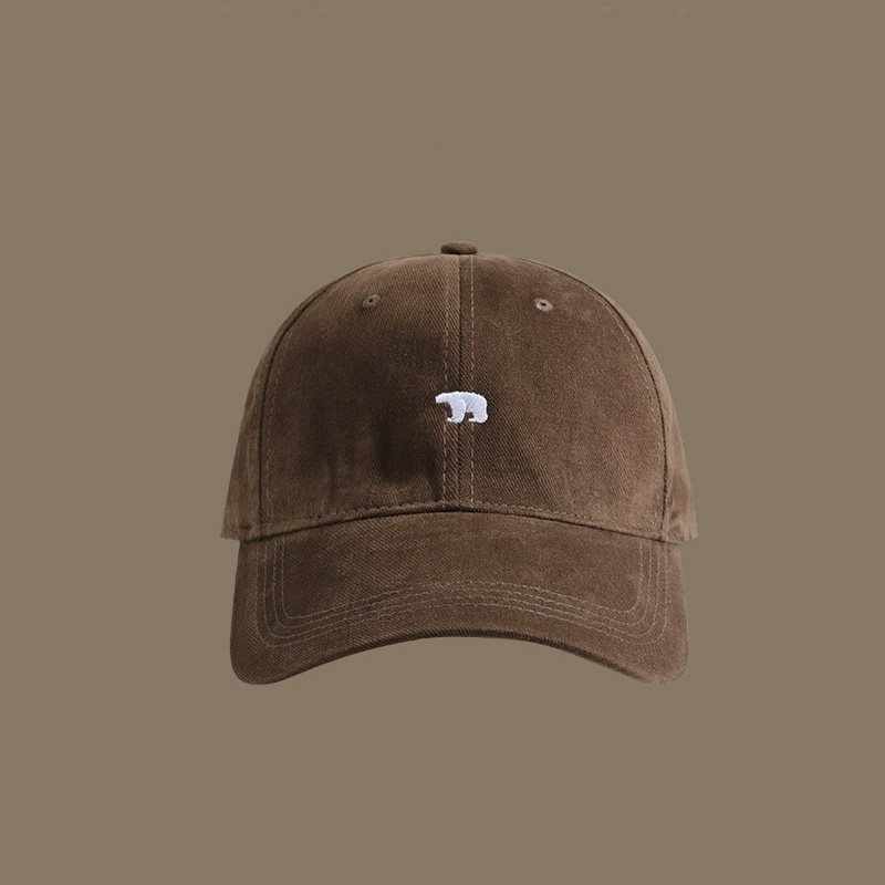 深顶显脸小磨毛棉鸭舌帽韩版宽檐帽子 小白熊