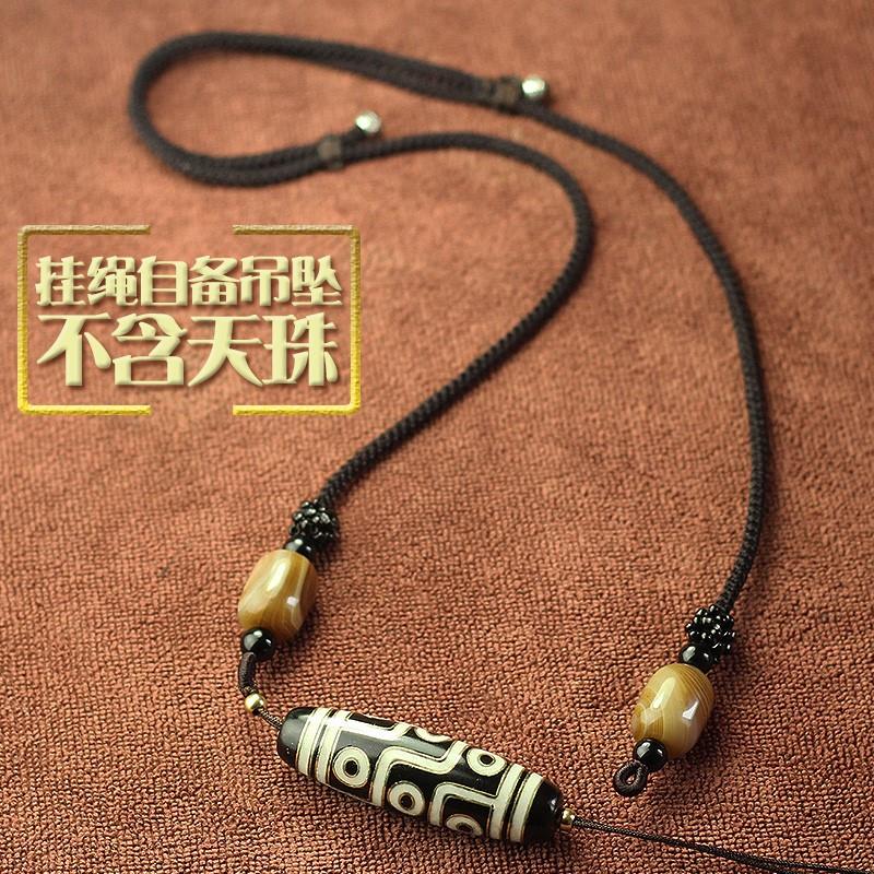古法吊坠绳子手工编织男士女款项链绳子西藏饰品玉吊坠绳平安扣