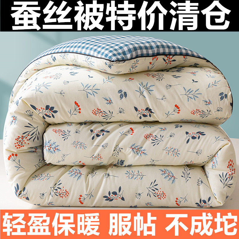 冬季加厚保暖100桑蚕丝被被子冬被棉被被芯冬天春秋被空调被丝棉,床上用品,蚕丝被,淘宝优惠券,粉丝福利购,淘宝优惠卷