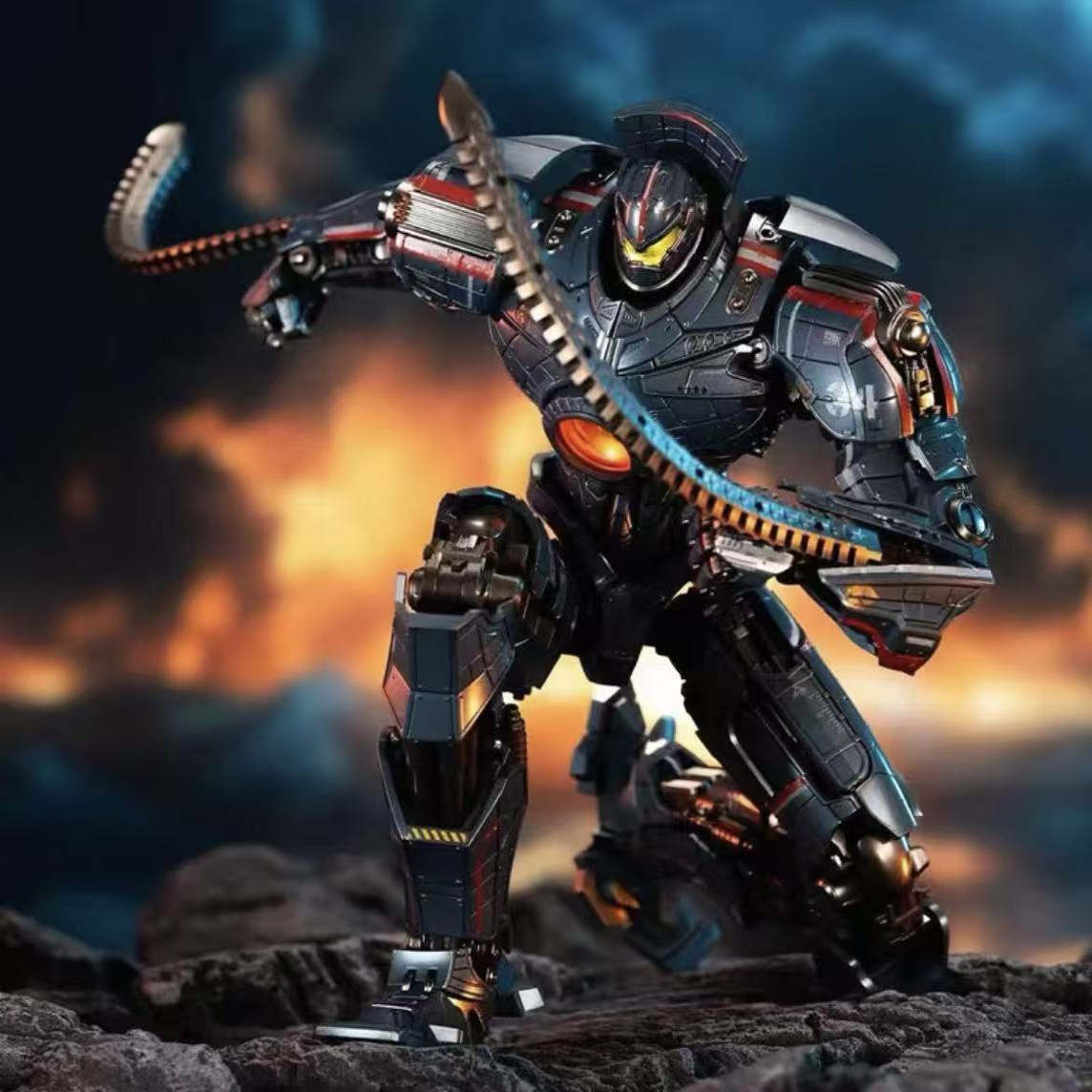 环太平洋2机甲模型复仇流浪者手办军刀雅典娜黑曜石可动玩具人偶