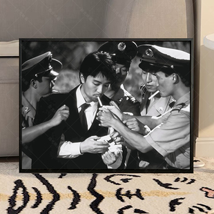 周星驰电影周边海报 国产007功夫大话西游经典角色装饰画带相框