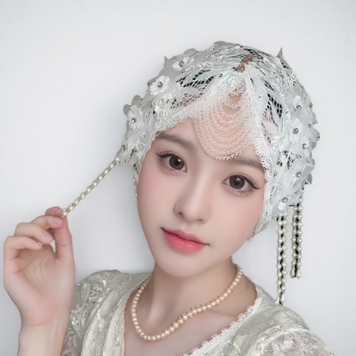 新款纱巾公主流苏帽子优雅奢华