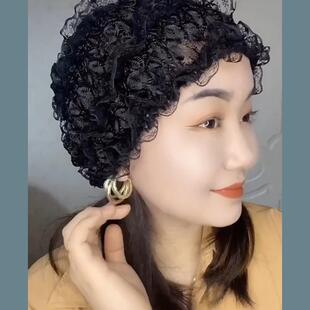 新款蕾丝帽时尚美人帽遮白发帽妈妈帽孔雀帽方便假发帽居家帽