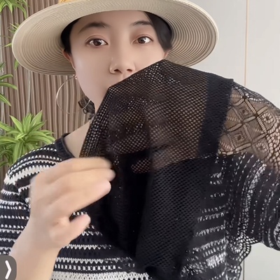 夏季透气网眼白发打底束发帽