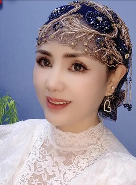 新款手工包头帽流苏气质头巾帽