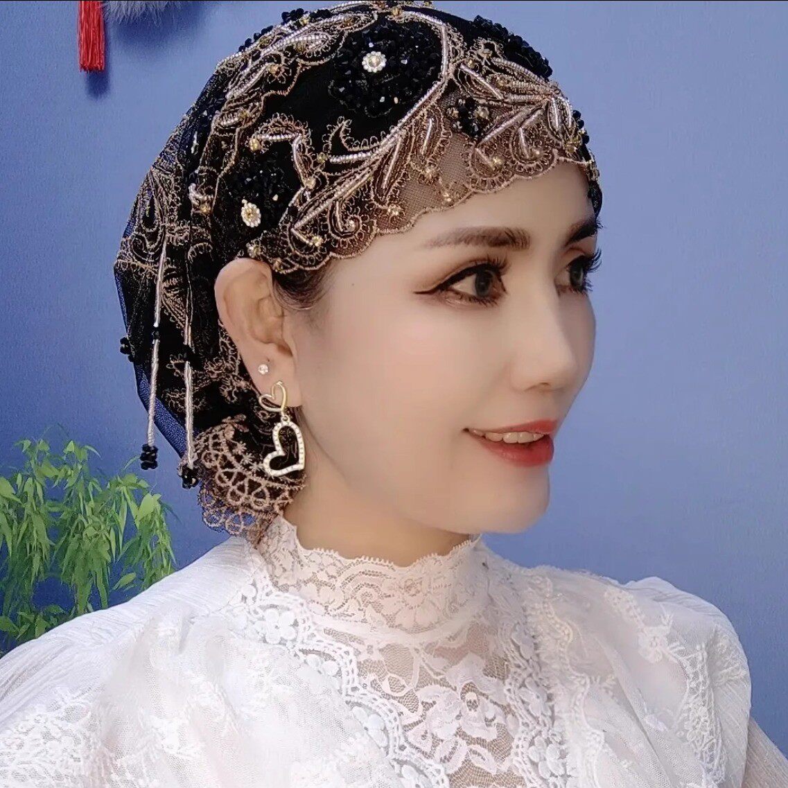 包头帽鱼尾帽手工串珠流苏帽回族帽子蕾丝时尚盖头遮发头巾帽,服饰配件/皮带/帽子/围巾,帽子,淘宝优惠券,粉丝福利购,淘宝优惠卷