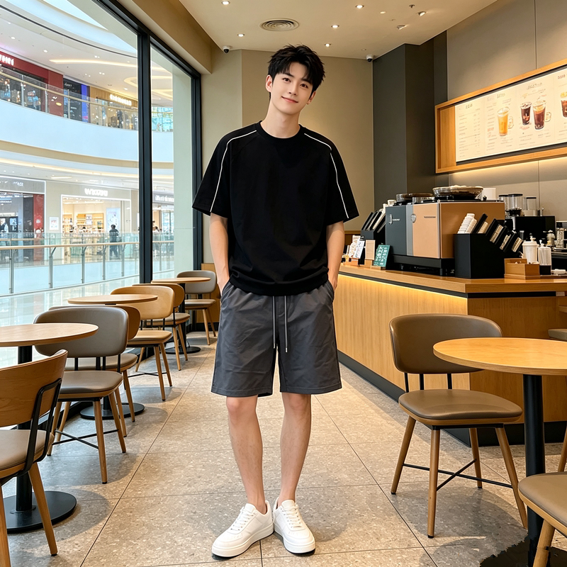 运动套装男速干衣冰丝T恤短袖短裤跑步新款夏季健身衣服羽毛球服