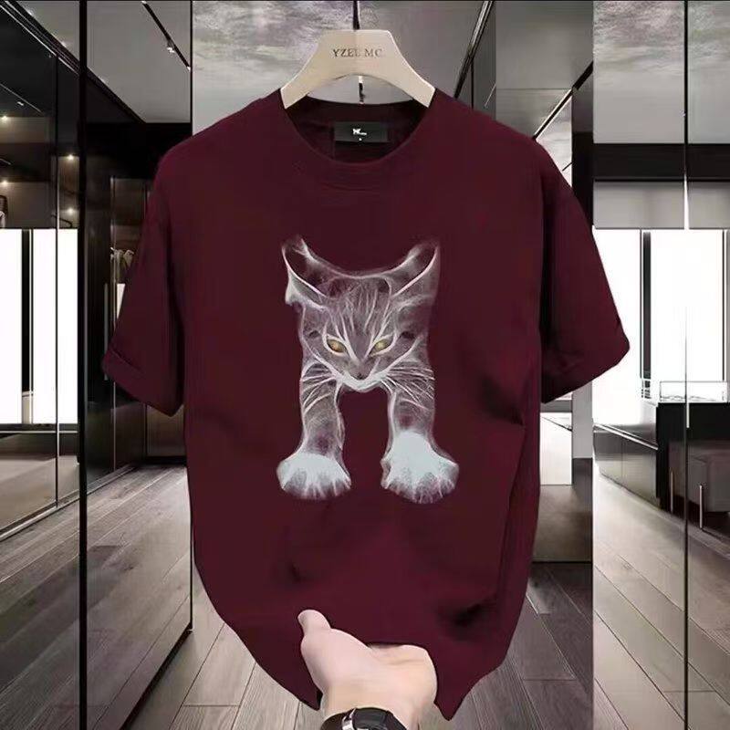 男士t恤痞帅美式重磅纯棉短袖T恤夏季ins潮牌圆领宽松半袖上衣潮