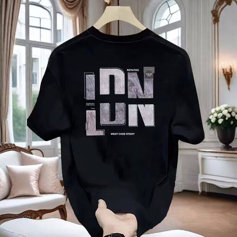 男士t恤痞帅美式重磅纯棉短袖T恤夏季ins潮牌圆领宽松半袖上衣潮