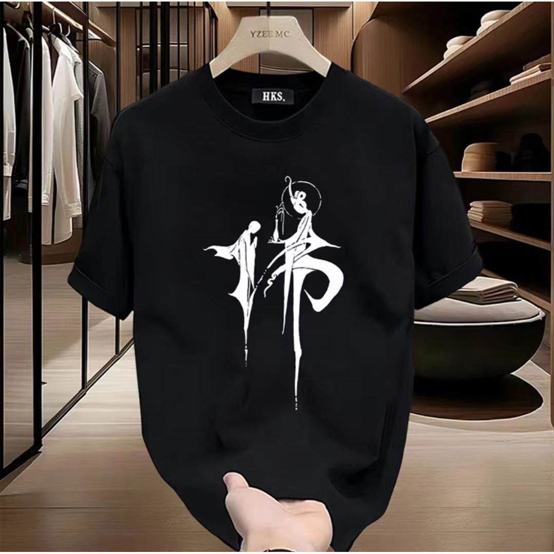 男士t恤痞帅美式重磅纯棉短袖T恤夏季ins潮牌圆领宽松半袖上衣潮