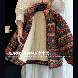 儿童费尔岛摇粒绒加厚加绒外套25年冬一件过冬男女童羊羔保暖棉服