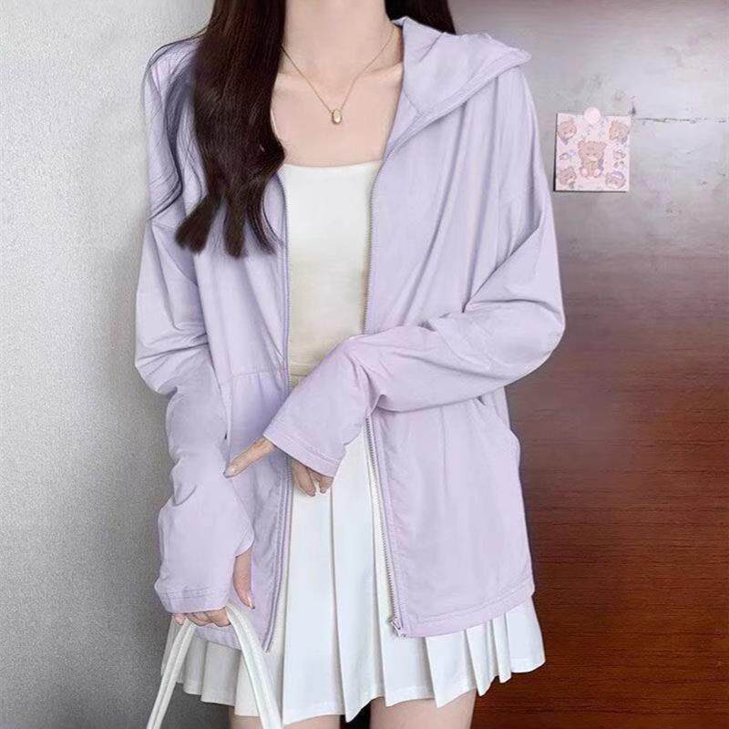 2026新款冰丝紫色防晒衣女款宽松休闲防晒服开衫上衣外套