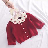 1岁宝宝毛衣外套6个月婴儿洋气毛线外搭 女童针织开衫 2026春季 新款