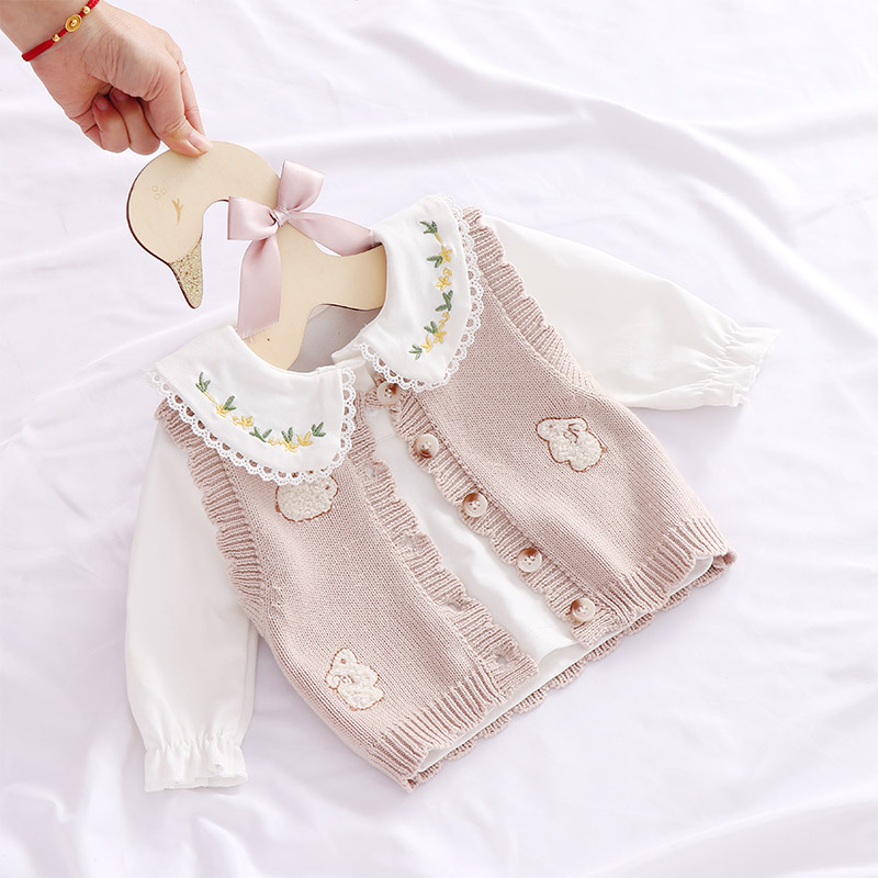 女童针织背心纯棉春秋宝宝马甲