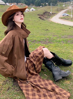 现货！2026春装新款时髦摩登复古麂皮绒外套女2C325-520P175K258