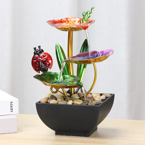简约家居工艺品摆件办公室电视柜铁艺流水摆件喷泉风水摆件