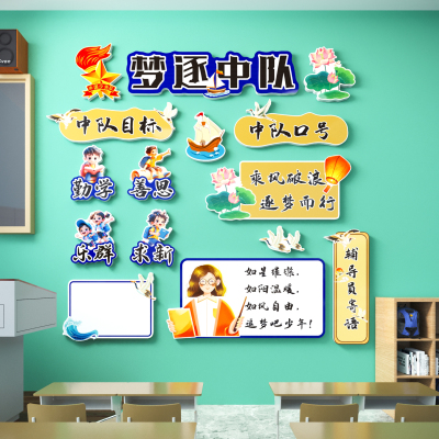 【梦逐中队】中队角墙贴教室装饰
