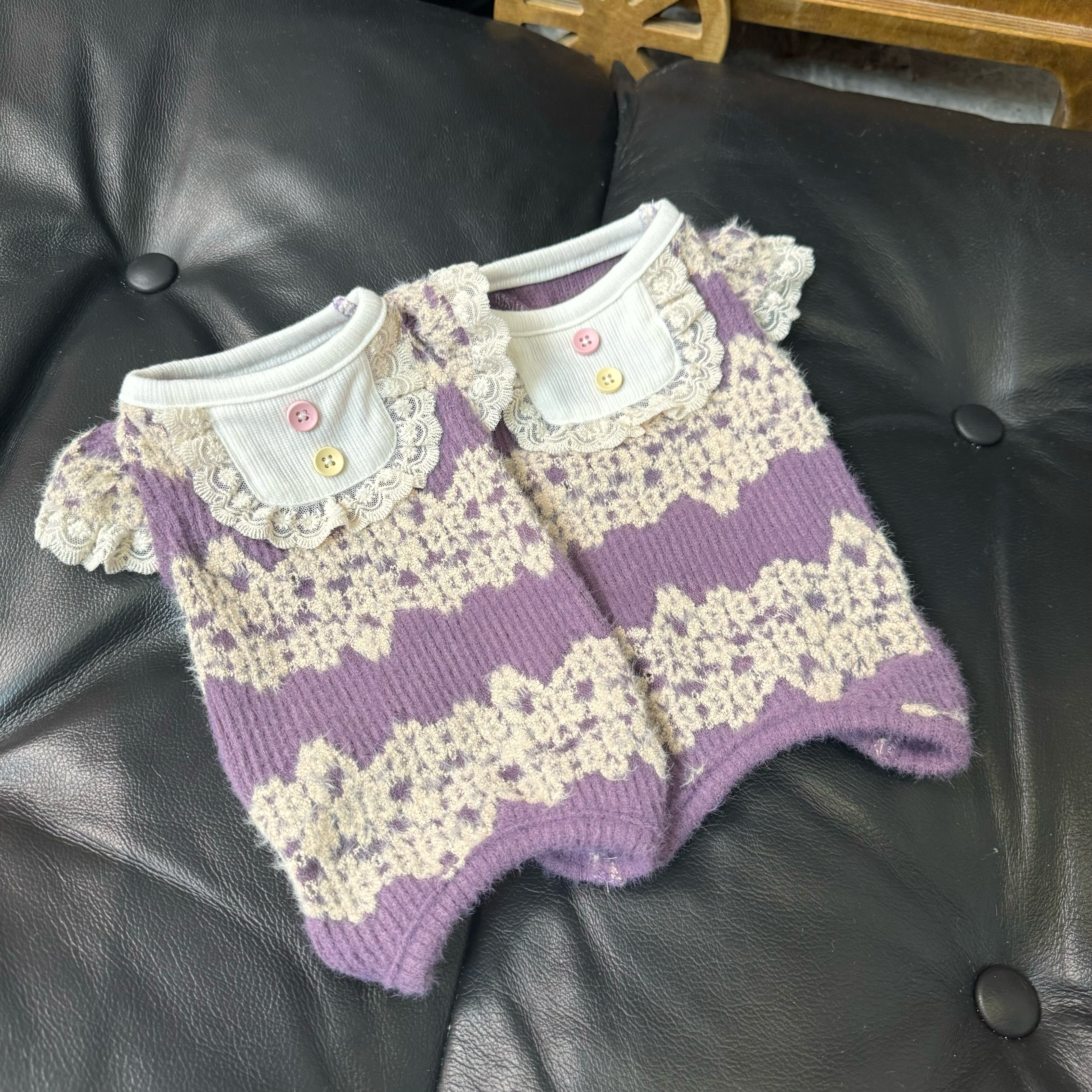 五只小白熊宠物衣服秋冬新款针织毛绒包肚衣狗狗猫咪护肚居家背心