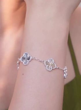 990纯银四叶草手链女款轻奢小众设计感高级精致手饰