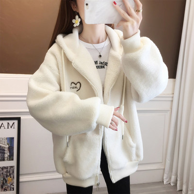 女士早秋加绒卫衣女外套2