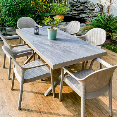 岩板户外露台休闲岩板桌椅北欧