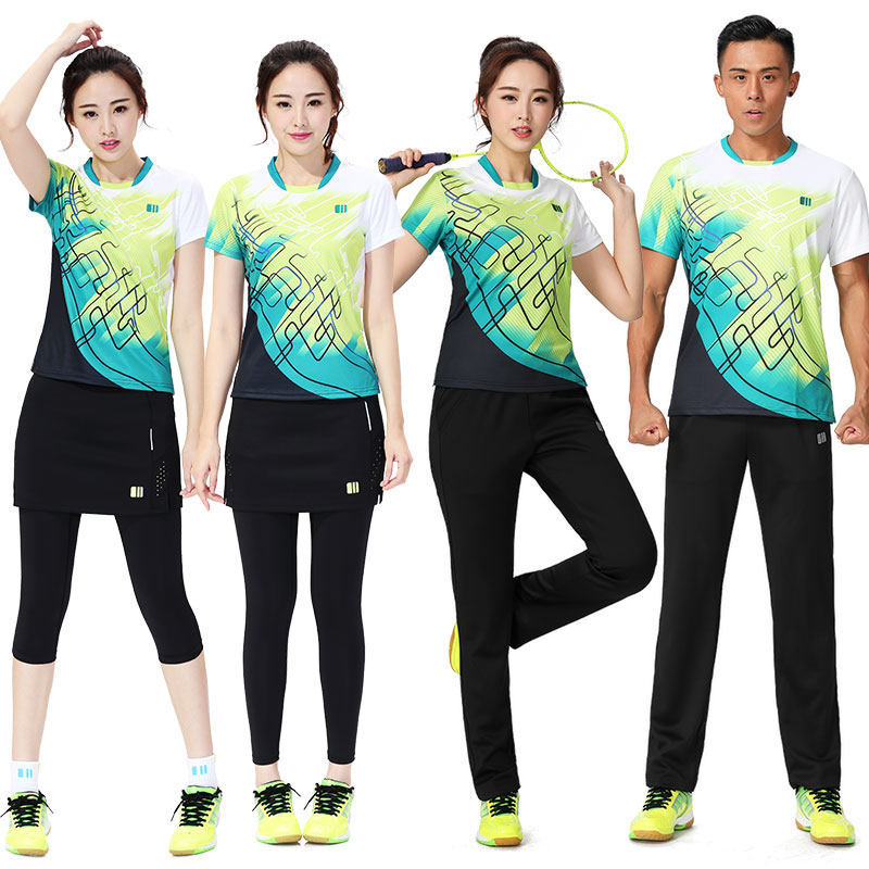 单双号羽毛球服套装女款修身速干透气男网球服团购短袖运动服球衣