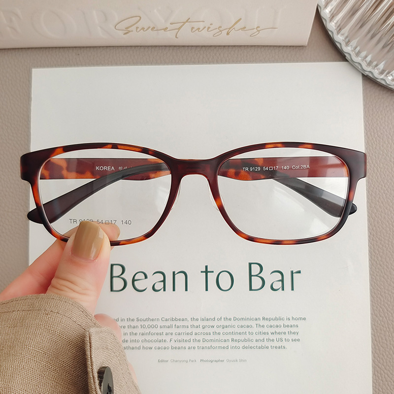 复古玳瑁色方框眼镜架超轻TR90近视眼镜女时尚光学镜豹纹眼睛框男