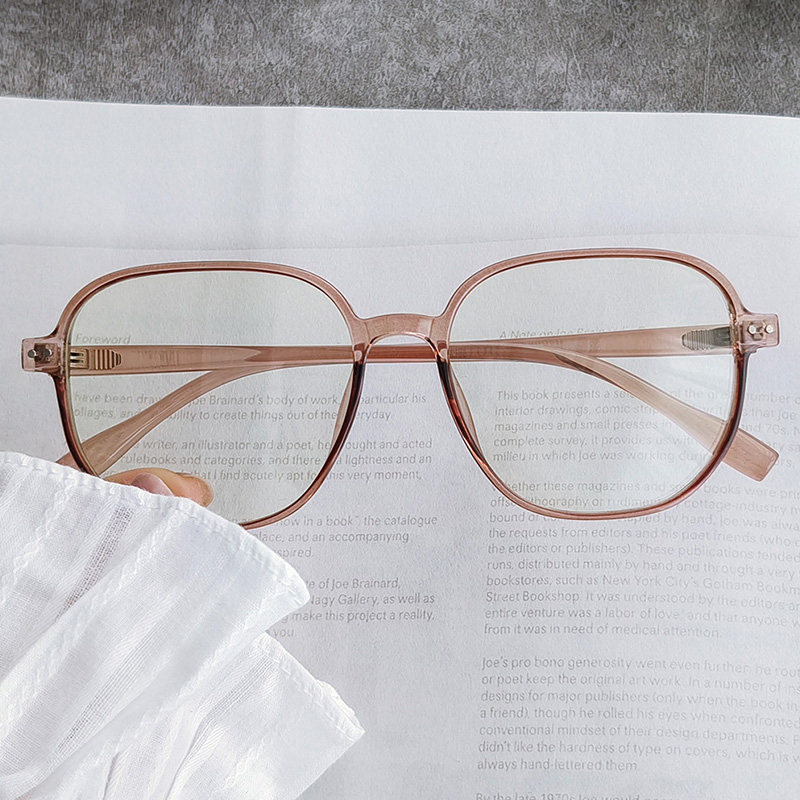 冷茶色系圆脸显瘦方形近视眼镜