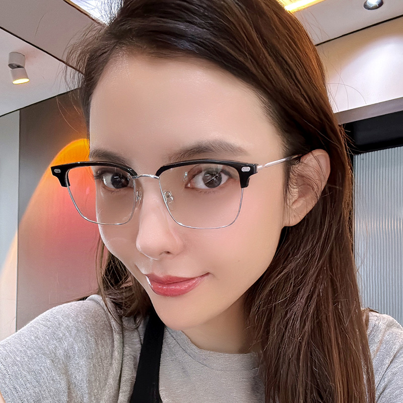 复古眉毛框眼镜女近视痞帅大脸超轻眼睛镜架男防蓝光可配高度镜片