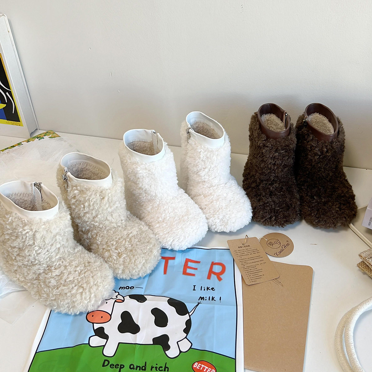 韩国童鞋冬季保暖舒适加绒女童毛毛靴可爱大棉鞋女宝宝加绒雪地靴,童鞋/婴儿鞋/亲子鞋,雪地靴,淘宝优惠券,粉丝福利购,淘宝优惠卷