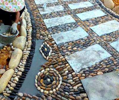 浙江鹅卵石铺地造景雨花石原石石头庭院石子花园鱼缸白色鹅软暖石