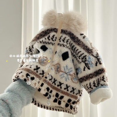 费尔岛25冬季男女宝羊羔毛外套