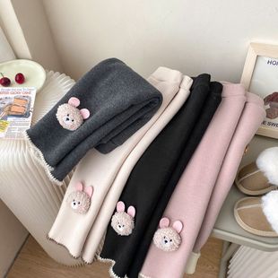 女童加绒打底裤秋冬款儿童加厚一体绒保暖长裤女宝宝冬装外穿裤子