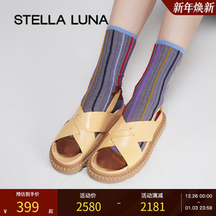 简约百搭真皮平底外穿休闲凉鞋 STELLA 百搭拖鞋 春夏时尚 LUNA女鞋