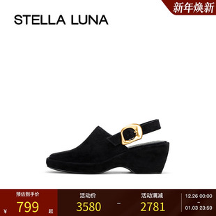 LUNA女鞋 气质方头金属扣饰坡跟勃肯鞋 24FW新款 单鞋 秋季 STELLA