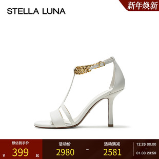 LUNA女鞋 百搭金属链条镂空高跟凉鞋 24SS官方新品 时尚 凉鞋 STELLA